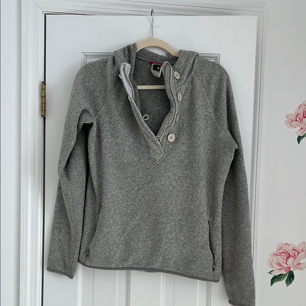 The North Face Gray Button-Up Hoodie